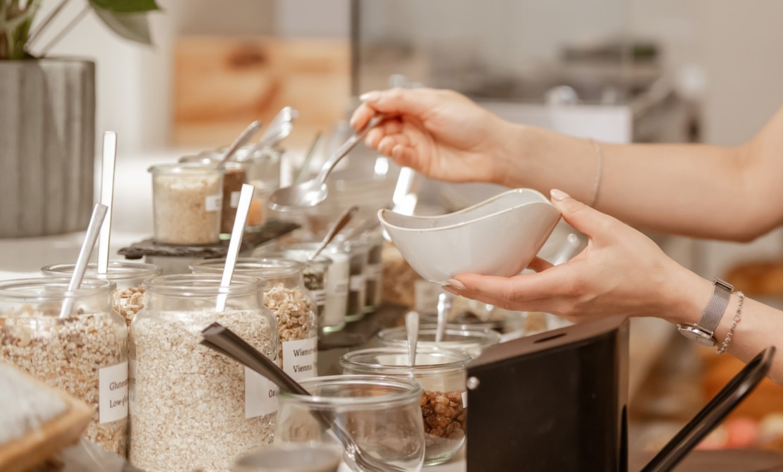 M&uuml;sli, Cerealien und Toppings nach Wahl