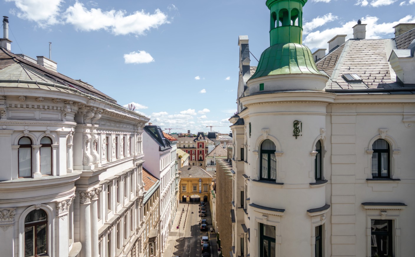 Blick &uuml;ber die D&auml;cher der Wiener Innenstadt