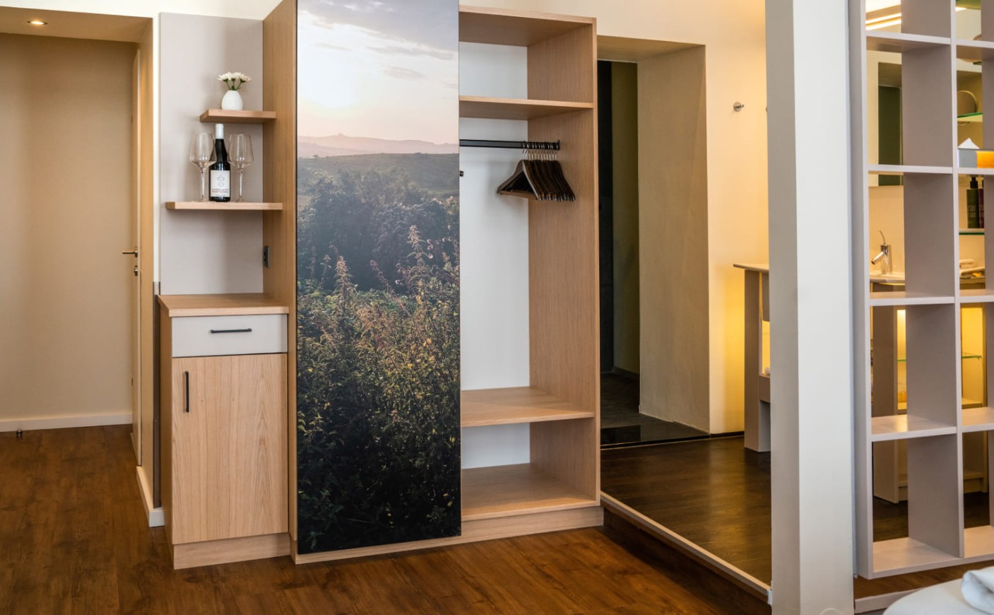 Offener Eingangsbereich im Doppelzimmer Komfort im Hotel Rathaus