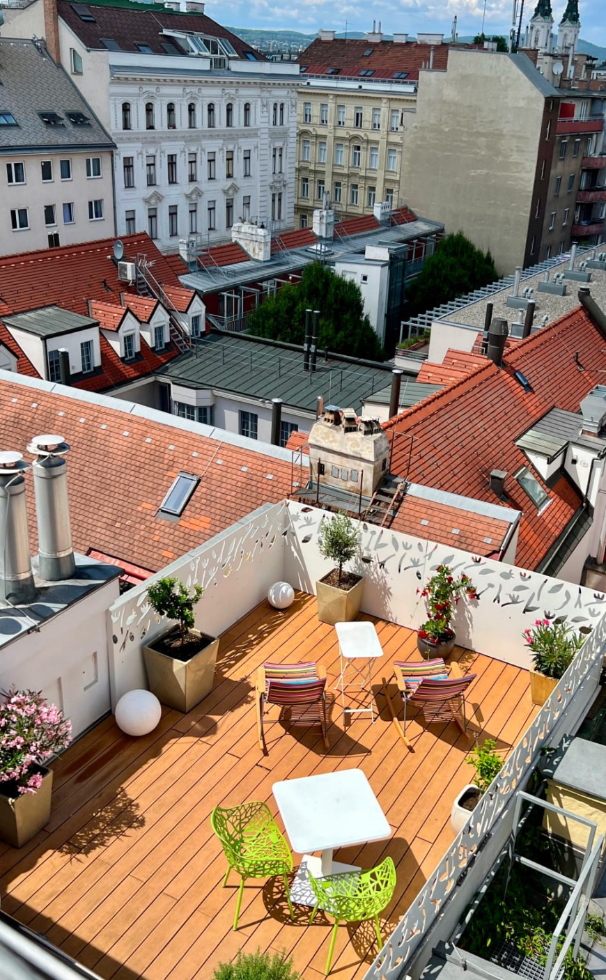 Private Dachterrasse der Penthouse-Atelier Suite